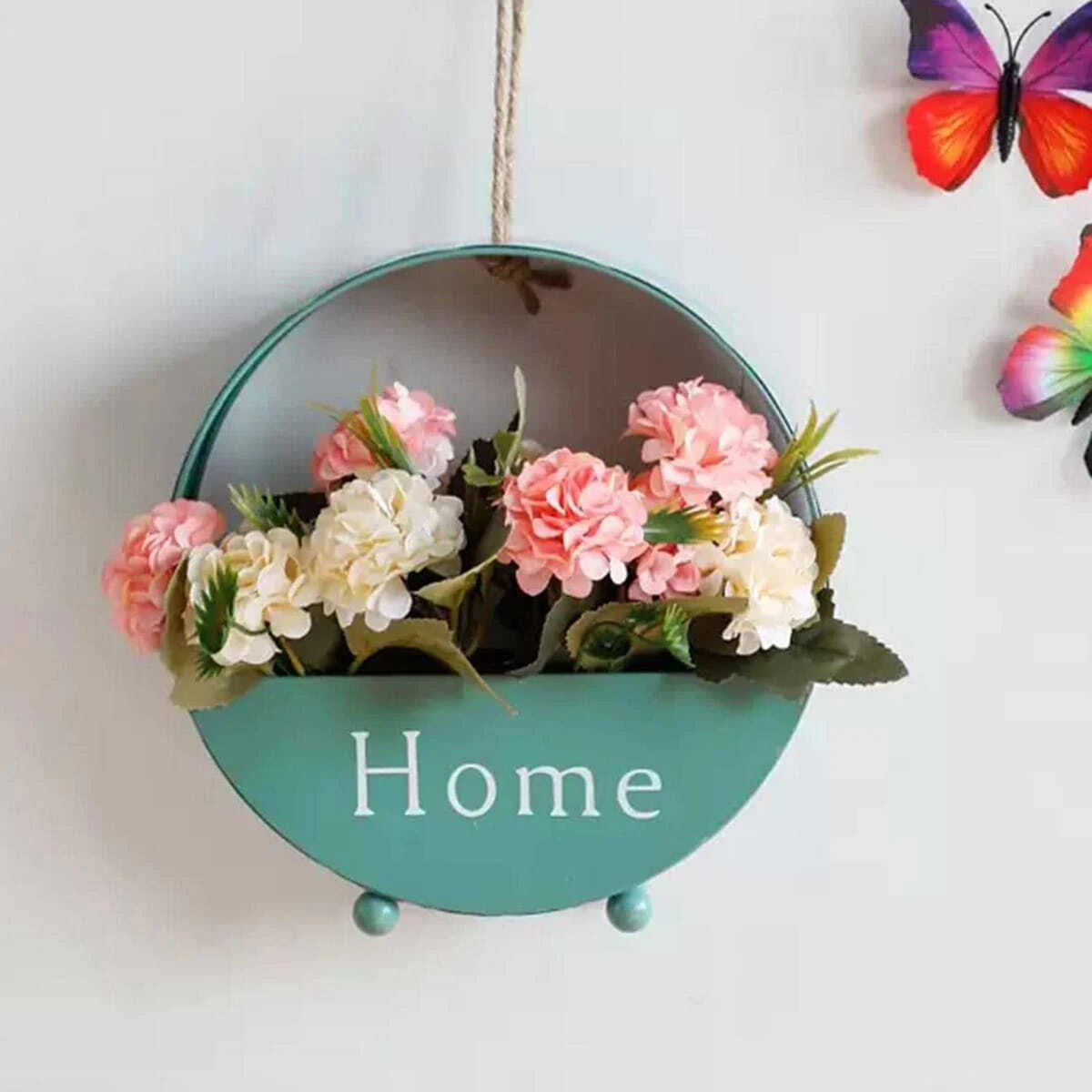 1pc-Wall Hanging Planter Oblate Flower Vase For Hydroponics Plants, Home Office Living Room Decor