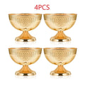 Hammered Gold Pedestal Flower Bowl Electroplated Metal Plated Vase with Trumpet Base for Wedding Centerpiece Floral Arrangement