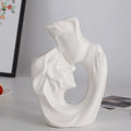 Kiss character couple vase, ceramic handicraft ornament, office home living room decoration gift, couple, vase